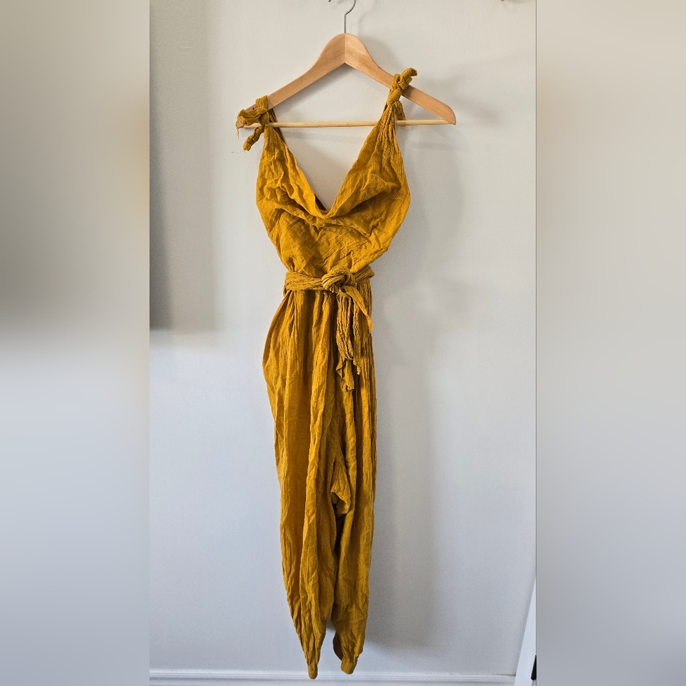 Free People Mustard Jumpsuit